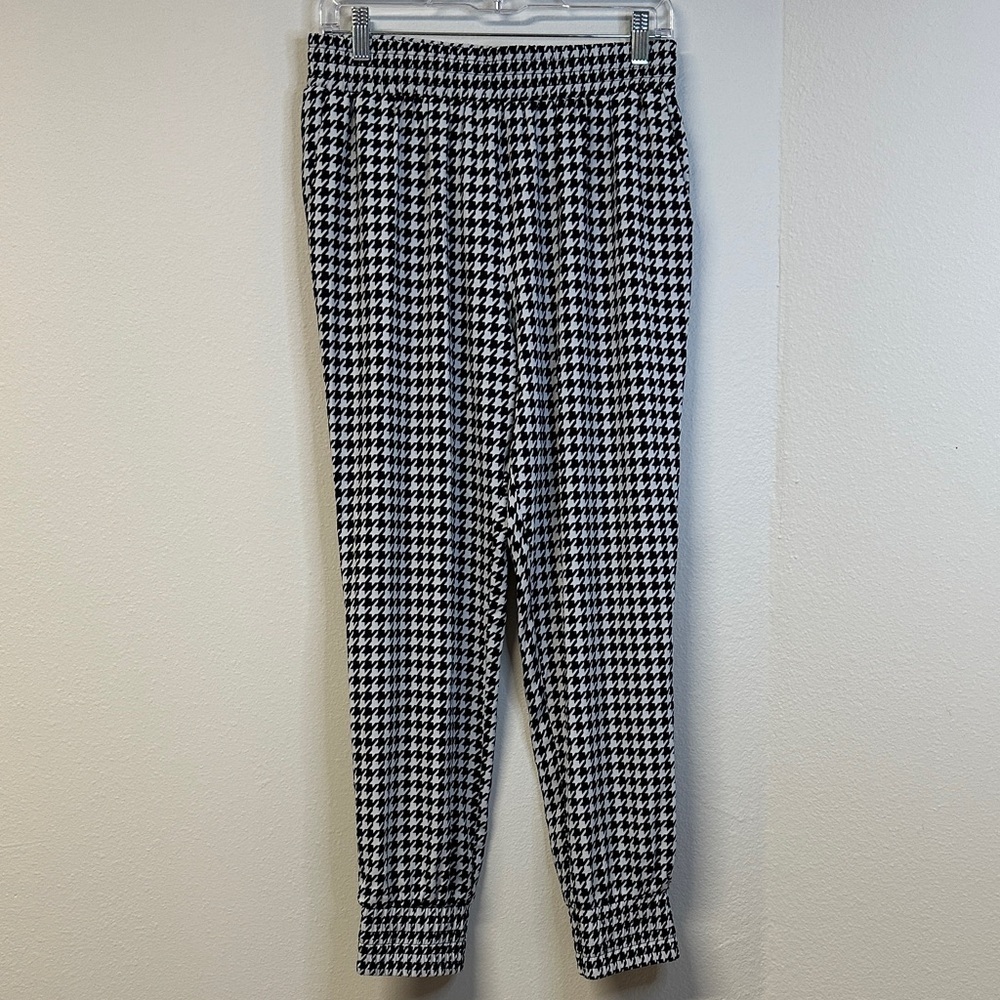 NWT Aqua Houndstooth Track Pants Red Racing Stripe Women's M - Picture 2 of 6